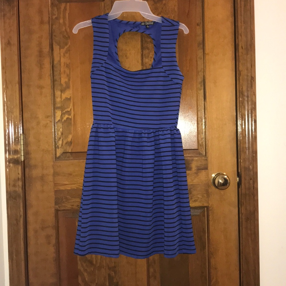Black and blue striped dress